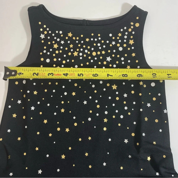 Lands’ End Little Girls Black Sleeveless Gold & Silver Dress Size S(4) - Picture 5 of 9
